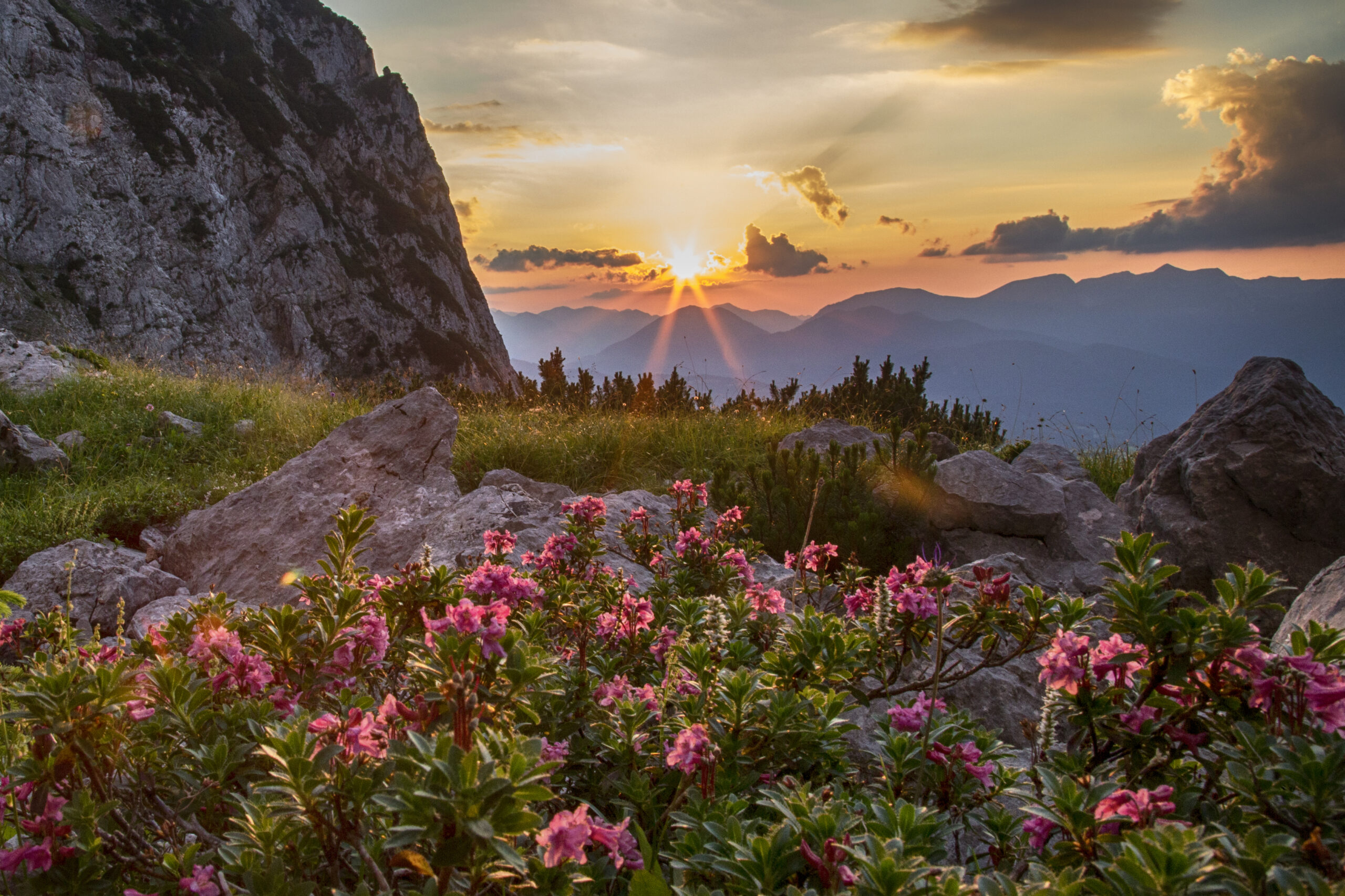 Sonnenuntergang in den Alpen